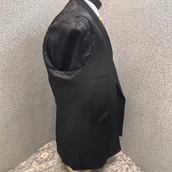 Lord & Taylor Black Double Breasted Blazer 44L Formal Goth VTG Union  Jacket - Picture 13 of 16